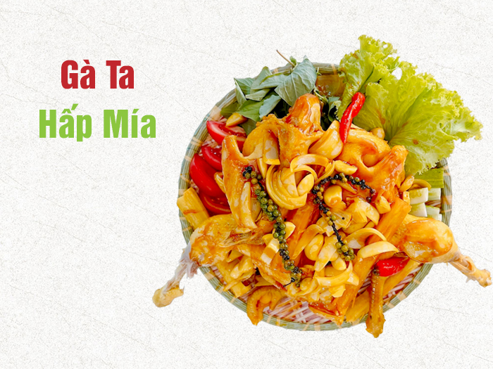 Gà ta hấp mía