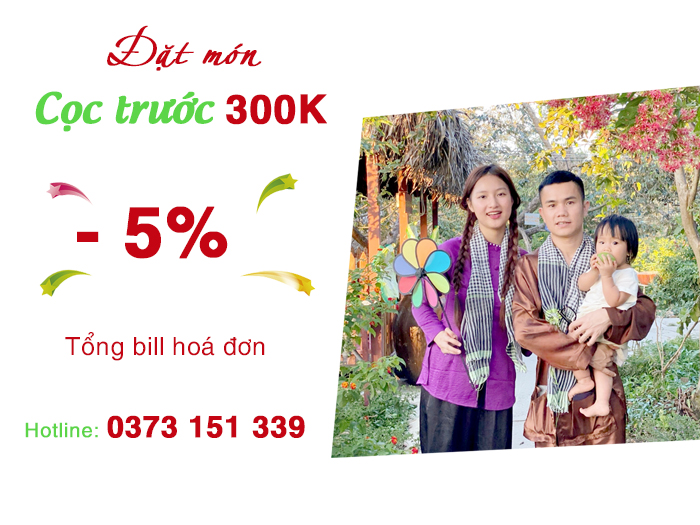 Đặt món trước nhận ưu đãi lên đến 5% trên tổng bill hóa đơn ăn uống